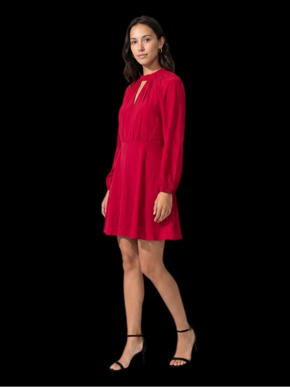 Amanda Uprichard Vibrant Red Long Sleeve Dress